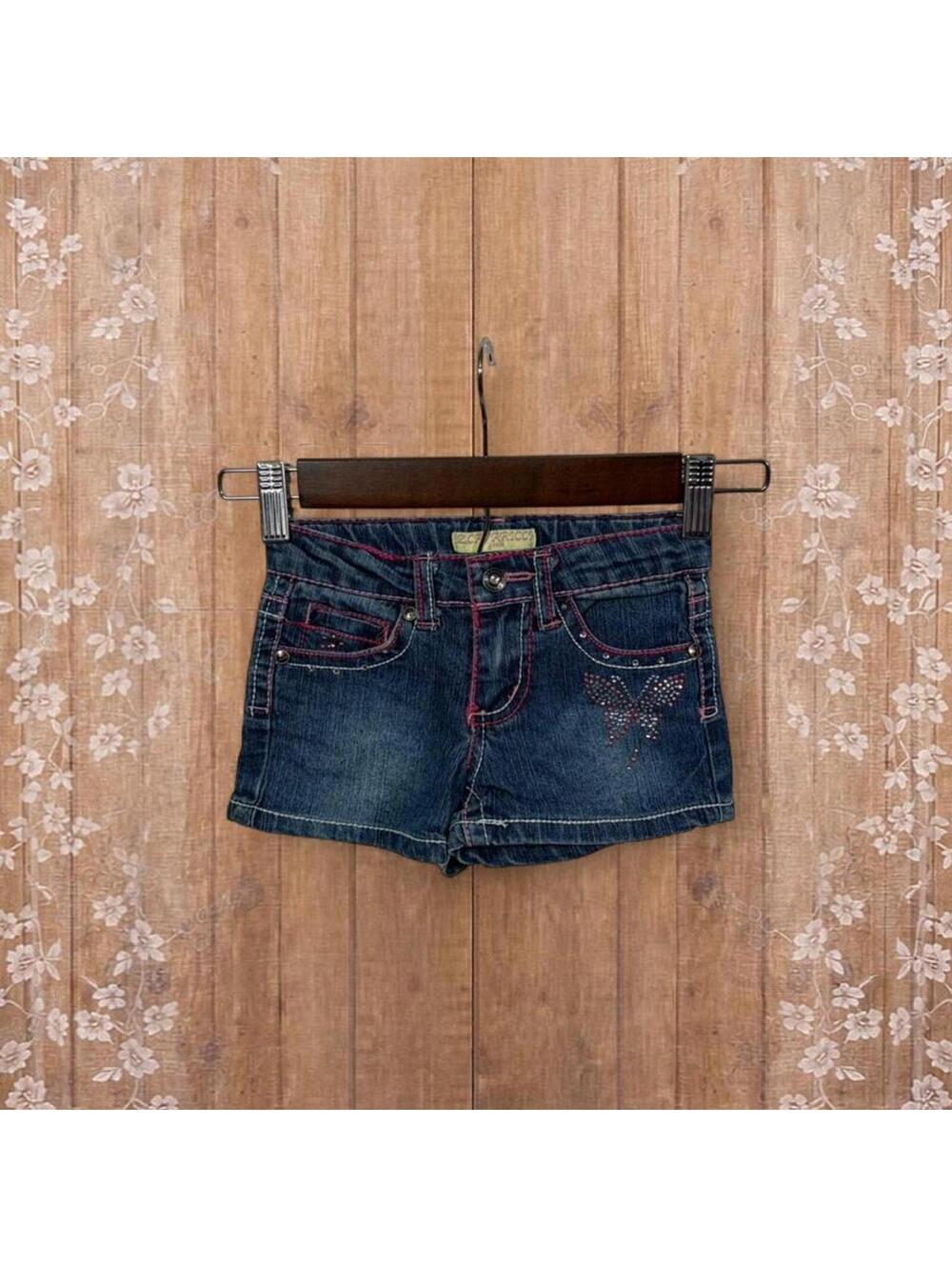 Z.CAVARICCI Denim Butterfly Rhinestone Shorts